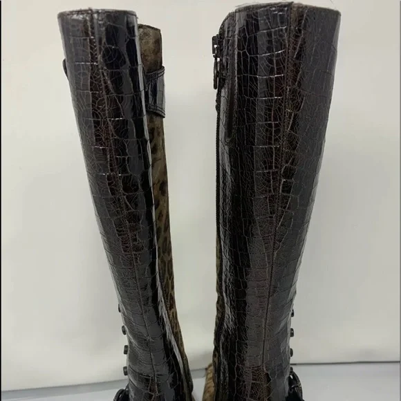DONALD J PLINER COUTURE Leopard Alligator Boots - Picture 7 of 13
